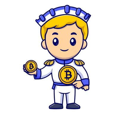 Royal Prince Artur with YUSRA cryptocurrency symbol sticker
