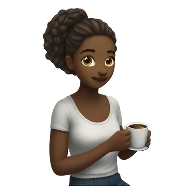 girl by the water blooming with coffee sticker