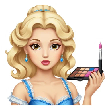 blonde makeup artist, rococo, no makeup brushes sticker