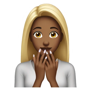 Girl looking at her nails sticker