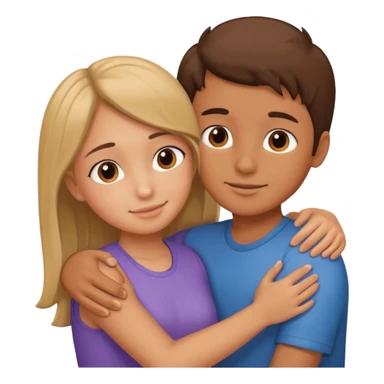 A girl and a boy hugging each other sticker