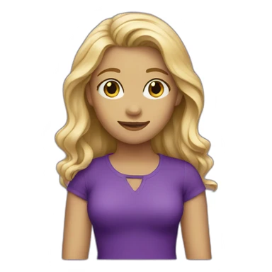 Blond Girl Artist wear purple sticker