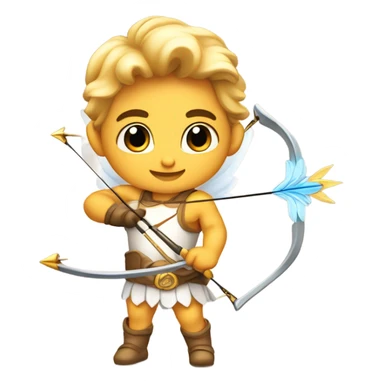 bow with arrow cupid angel archer holding a arrow sticker