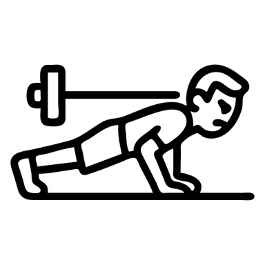 determined man doing push-ups in gym, minimal style, clean lines sticker