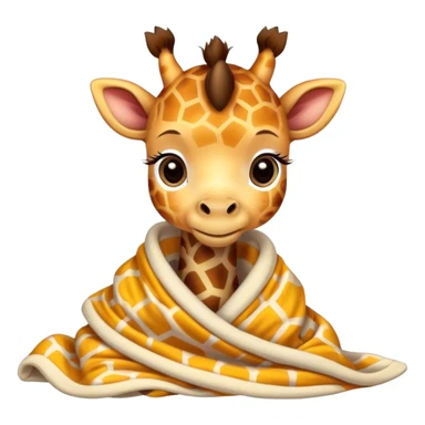 Baby giraffe cozy in blanket  sticker
