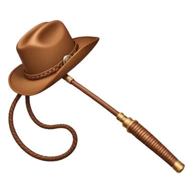 cowboy whip object icon, coiled leather whip, wooden handle, western style, 3D cartoon, mobile game icon style, centered, clean background, soft shadow, no text, no watermark
 sticker