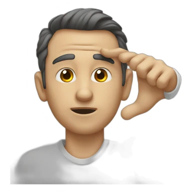 A man points his hand at the eye and pulls it down sticker