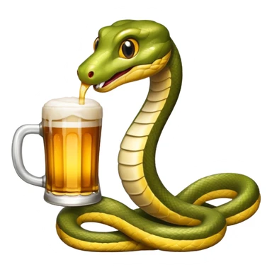 a snake with a glas of beer sticker
