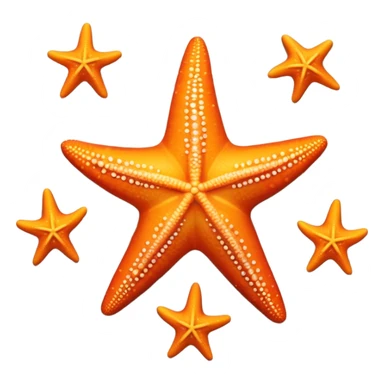 starfish on sandy beach, top-down view, apple emoji style, unique variation sticker