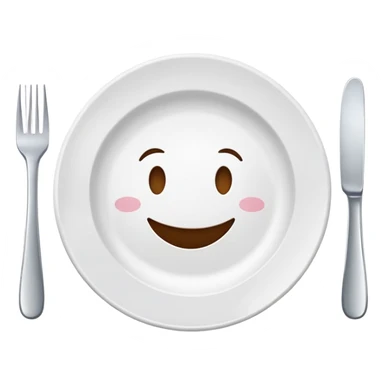 clean empty plate with a happy face, no leftover food, clear and friendly sticker