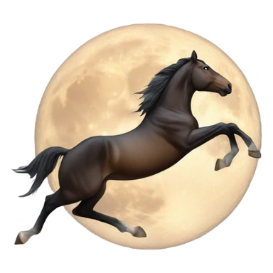 Horse jumping over the moon sticker
