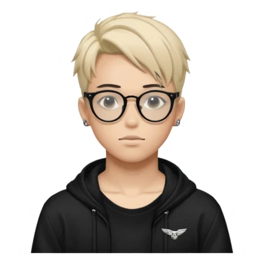 anime boy with tattoo in black balenciaga glasses sticker