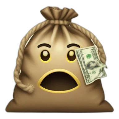 Thief Emoji bag dollars sticker