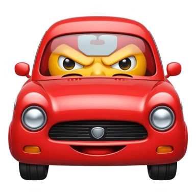 angry red car cute sticker