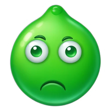 Green gumdrop with eyes  sticker