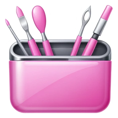 Create an icon using tools used by manicurists; use pink tones. sticker