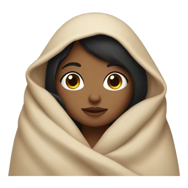 Brown girl black straight hair cozy in bed cute  sticker