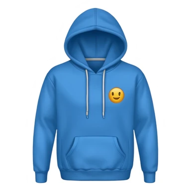 hoodie blu simple, dont add laces and no face ore smile sticker