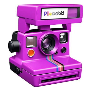 Pink, black, and purple Polaroid 637 Spice Cam camera, Spice Girls sticker