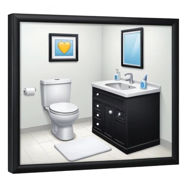 bathroom with a computer in it sticker