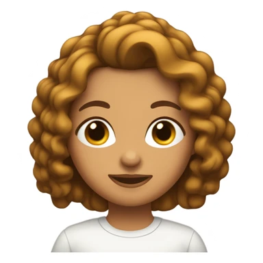 chica con pelo castaño, color de piel mas o menos blanca y con ondas en el cabello sticker