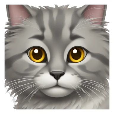 Fluffy cat with grey nose  sticker