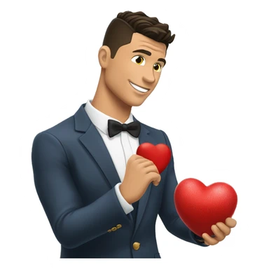 Cristiano Ronaldo haciendo un corazón  sticker