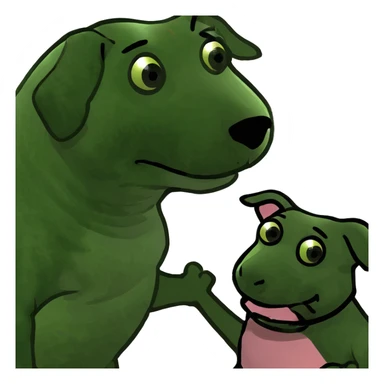 dachshund fighting a pig sticker