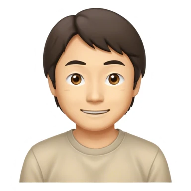 ​Cinematic Realistic Portrait of a Smiling Shigeru Miyamoto, depicted with warm, approachable features, showing a giant smile with expressive eyes, set against a subtle backdrop, inviting lighting that captures his innovative spirit sticker