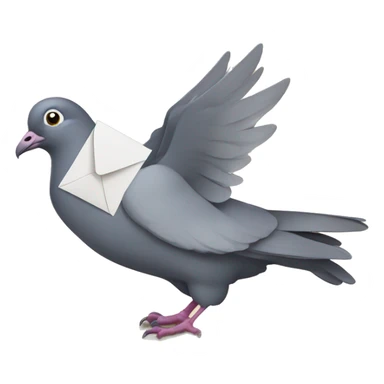 Pigeon carrying a letter sticker