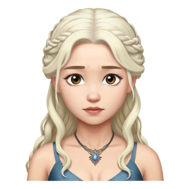 Daenerys Targaryen with platinum blonde hair from Game of Thrones, chest up portrait sticker