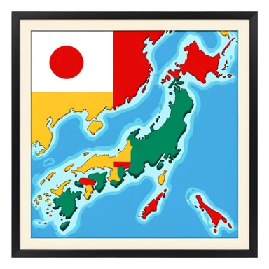 japan county map sticker
