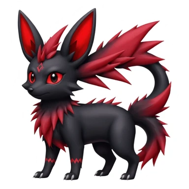  Shiny edgy dark gloomy red gothic cool badass emo-Zorua-Umbreon-Salandit-Jolteon-fusion sticker