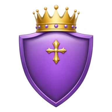Purple shield with crown icon sticker