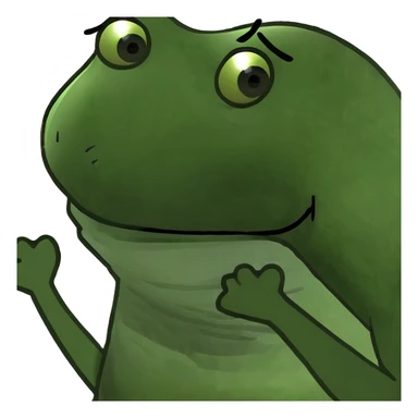 Funny mutant frog with extra limbs making a goofy face sticker