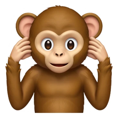 Monkey covering ears sticker