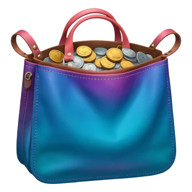 coins inside leather bag

Change coins color in in gradient of turquoise, blue, pink, purple, and coral sticker