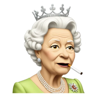 the queen smoking  sticker