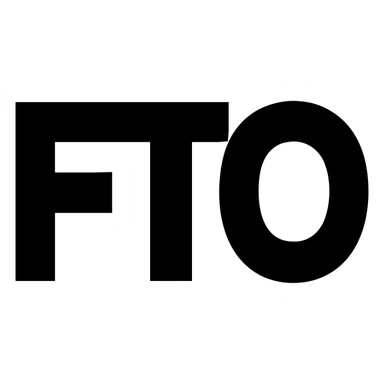 the letters FTO in a bold modern style logo sticker