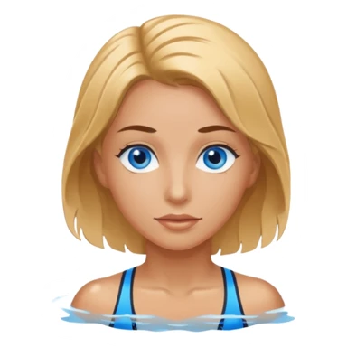 Female athletic swimmer with blue eyes sticker