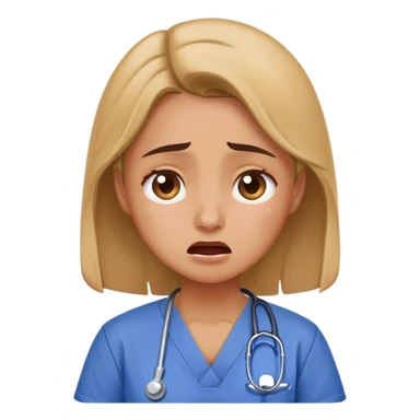 A girl crying in scrubs sticker