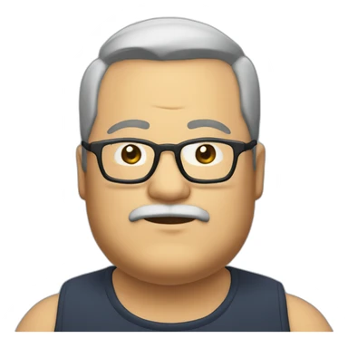 Old tanaka fat with glasses no beard sticker