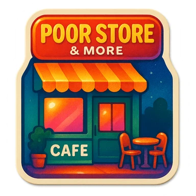 Cafe named poor store & More sticker