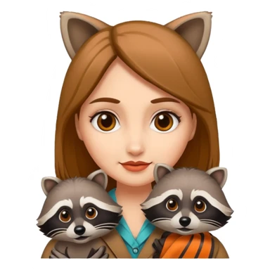 woman with racoon sticker