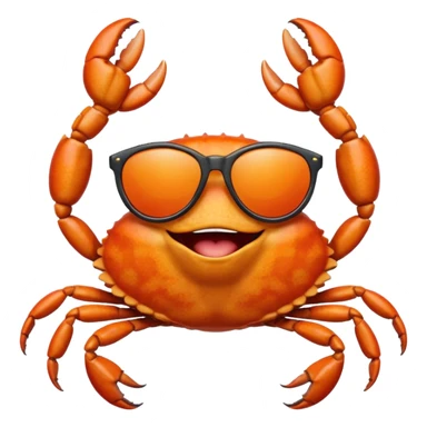 Alaska crab are moving wearing a sunglass and say hi sticker