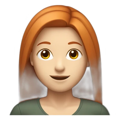 redhead white woman with medium long straight hair, saying ok sticker