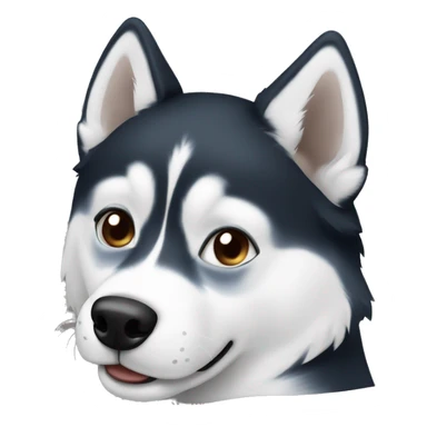 Husky black and white with brown and blue eyes  sticker