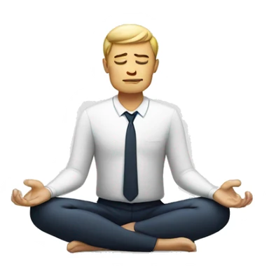 white businessman meditating sticker