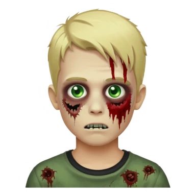 Blonde zombie profile picture boy emoji sticker