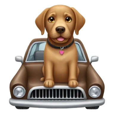 Brown Labrador in a car sticker